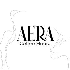 Aera Coffee House logo with stylized leaf designs on a white background